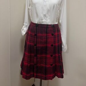 Vintage Elizabeth Arden salon, tartan plaid skirt France 42